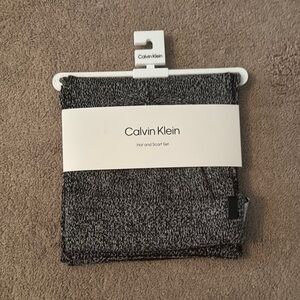 Calvin Klein Black and Gray Hat and Scarf Set NWT